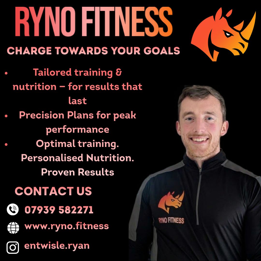Ryan Entwisle smiling in his Ryno Fitness coaching top